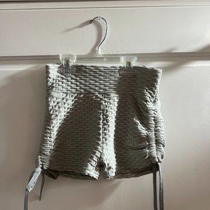 Grey Scrunch Booty Workout Shorts